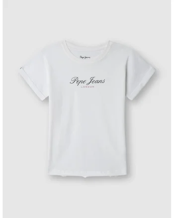 Tricou din bumbac cu imprimeu logo, Negru/Alb optic/Roz prafuit