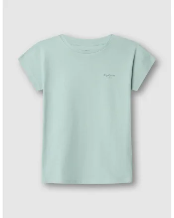 Tricou din bumbac cu logo discret, Verde menta