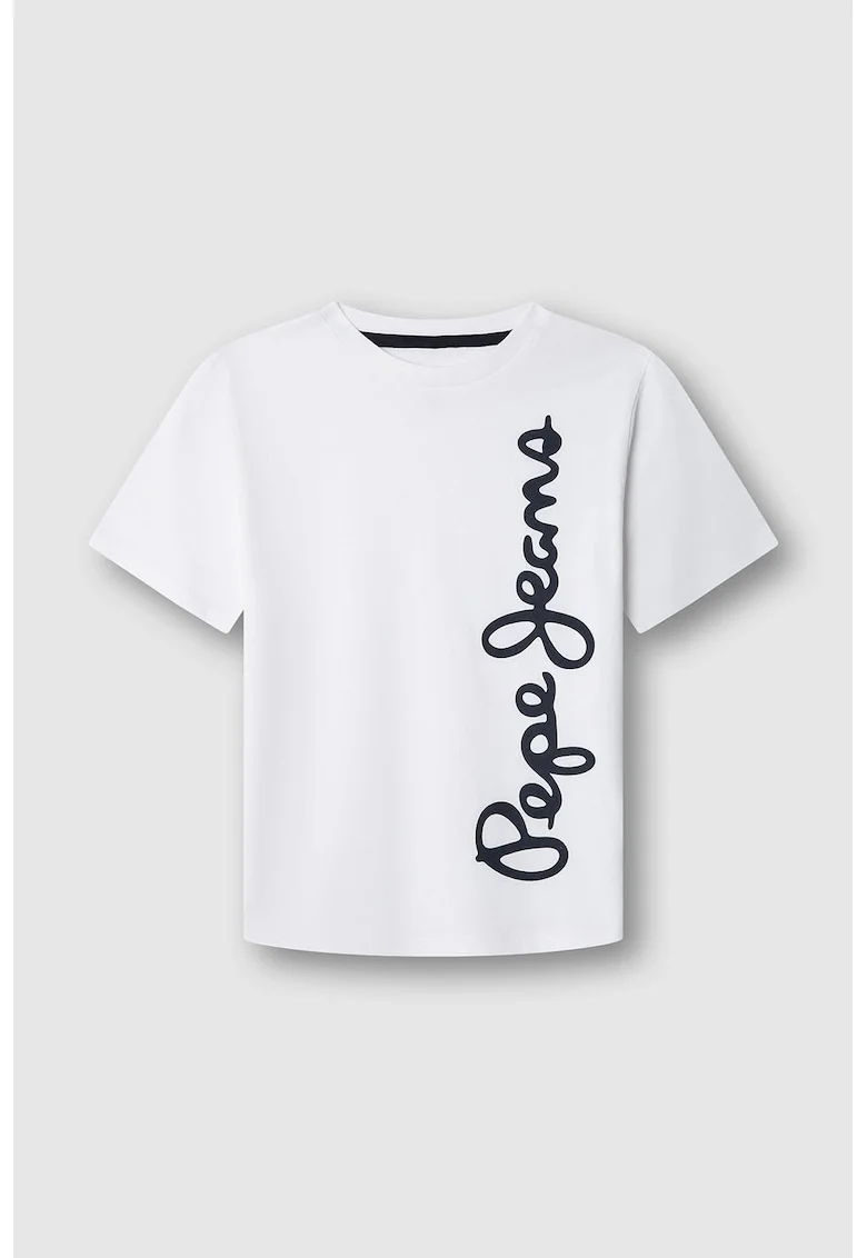 Tricou regular fit cu imprimeu text, Negru/Alb optic