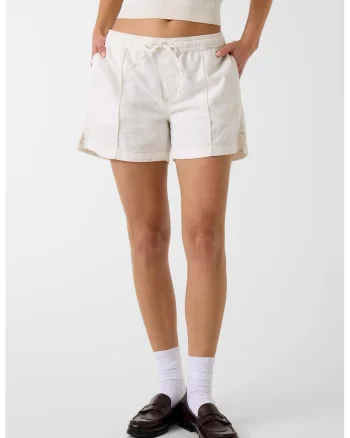 Pantaloni scurti din amestec de lyocell, Alb optic