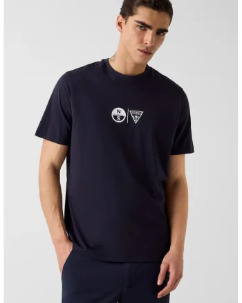 Tricou cu decolteu la baza gatului North Sails, Alb/Violet aubergine