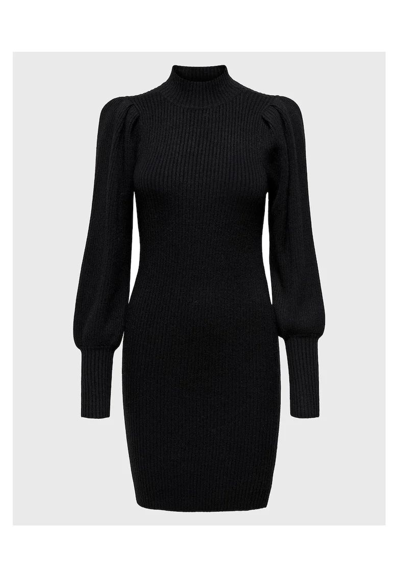 Rochie tricotata,  50% viscoza, 27% nailon, 23% poliester, Negru,