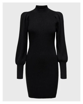 Rochie tricotata,  50% viscoza, 27% nailon, 23% poliester, Negru,
