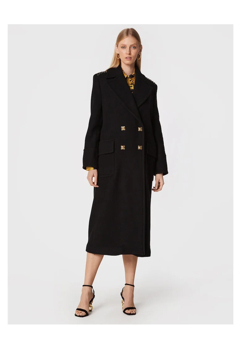 Palton dama,  75% lana virgina, negru, poliamida,