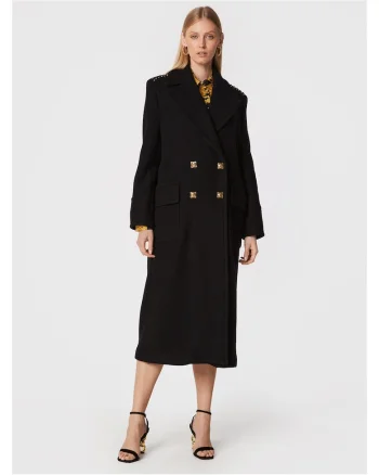 Palton dama,  75% lana virgina, negru, poliamida,