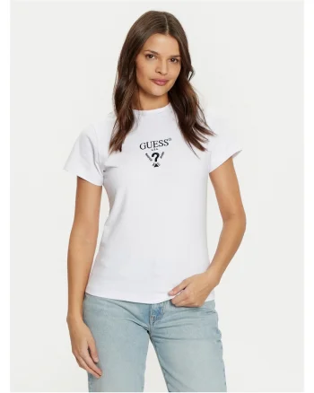 Tricou dama,  slim fit, alb, bumbac,
