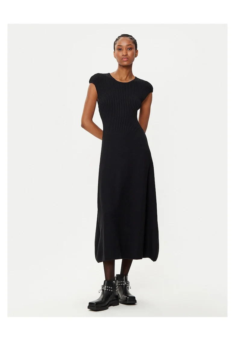 Rochie tricotata,  neagra, 63% viscoza