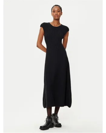 Rochie tricotata,  neagra, 63% viscoza