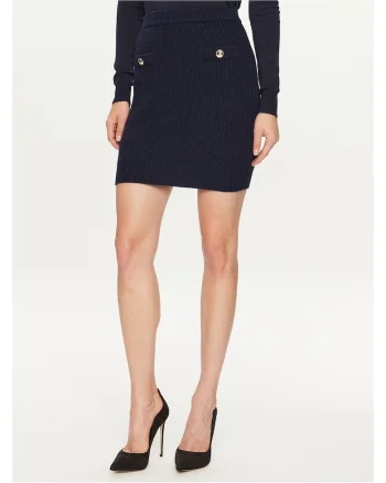 Fusta mini,  bleumarin, 60% poliamida, 30% lana,