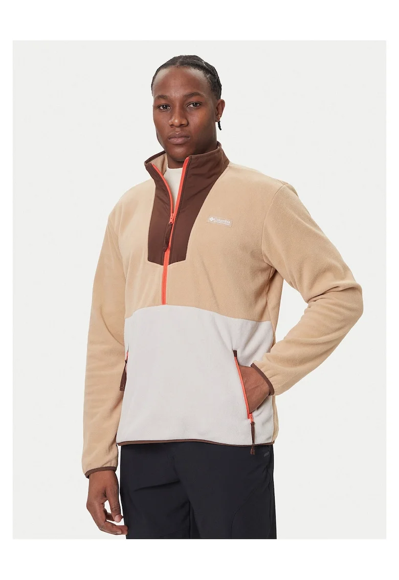 Hanorac barbati,  Fleece, Bej, Poliester reciclat