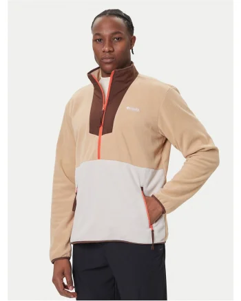 Hanorac barbati,  Fleece, Bej, Poliester reciclat
