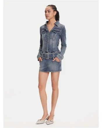 Rochie din denim pentru femei,  Bumbac, Albastru,