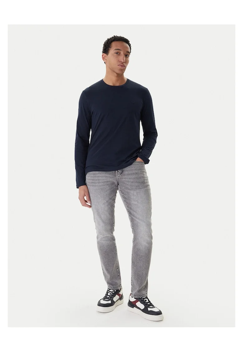 Bluza cu maneca lunga Barbati,  bumbac, bleumarin,