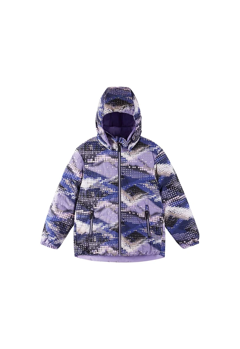Geaca din puf copii,  violet, poliester reciclat, cu fermoar,