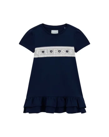 Rochie casual fete, bumbac organic, bleumarin, Bleumarin