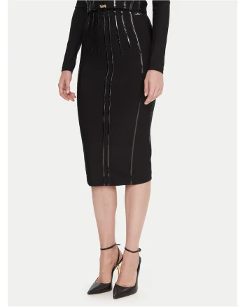 Fusta creion,  neagra, 72% poliamida, 29% elastan,