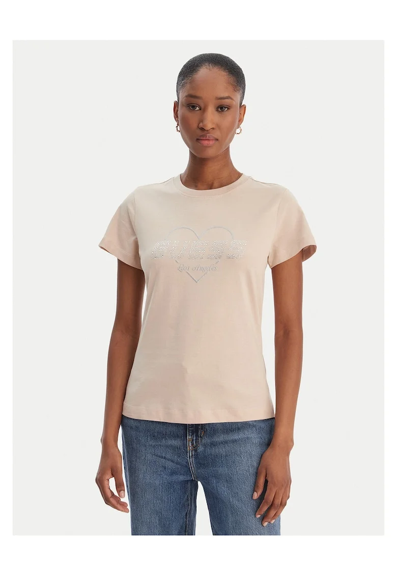 Tricou dama, bumbac, bej, Bej