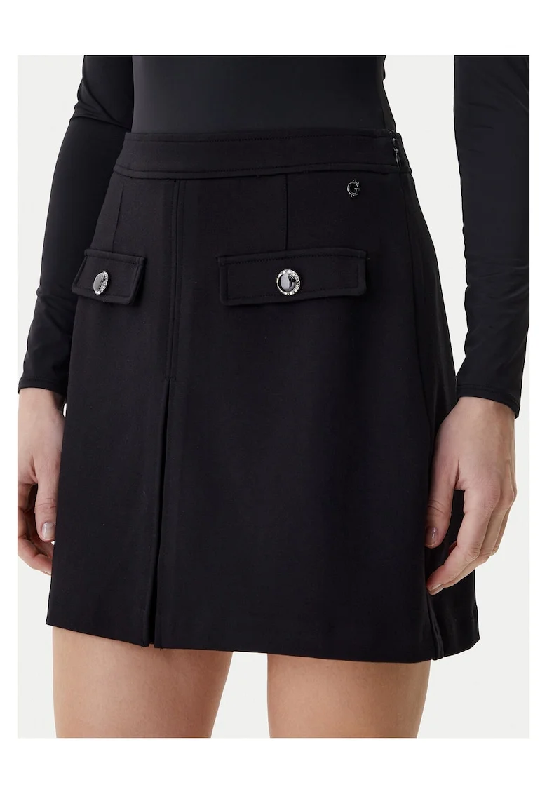 Fusta mini,  neagra, 65% viscoza, 31% poliamida, 4% elastan