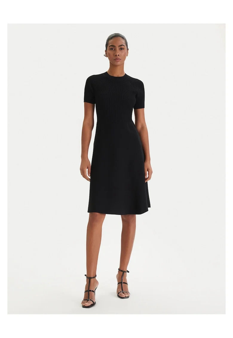 Rochie tricotata,  neagra, viscoza