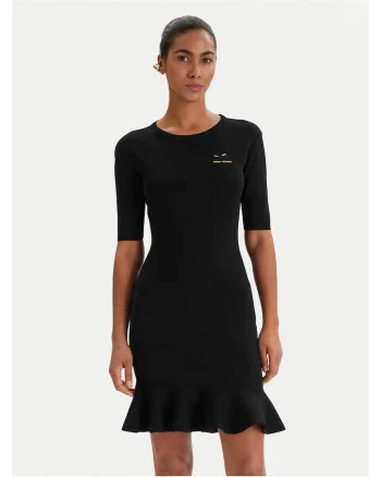 Rochie tricotata,  negru, viscoza