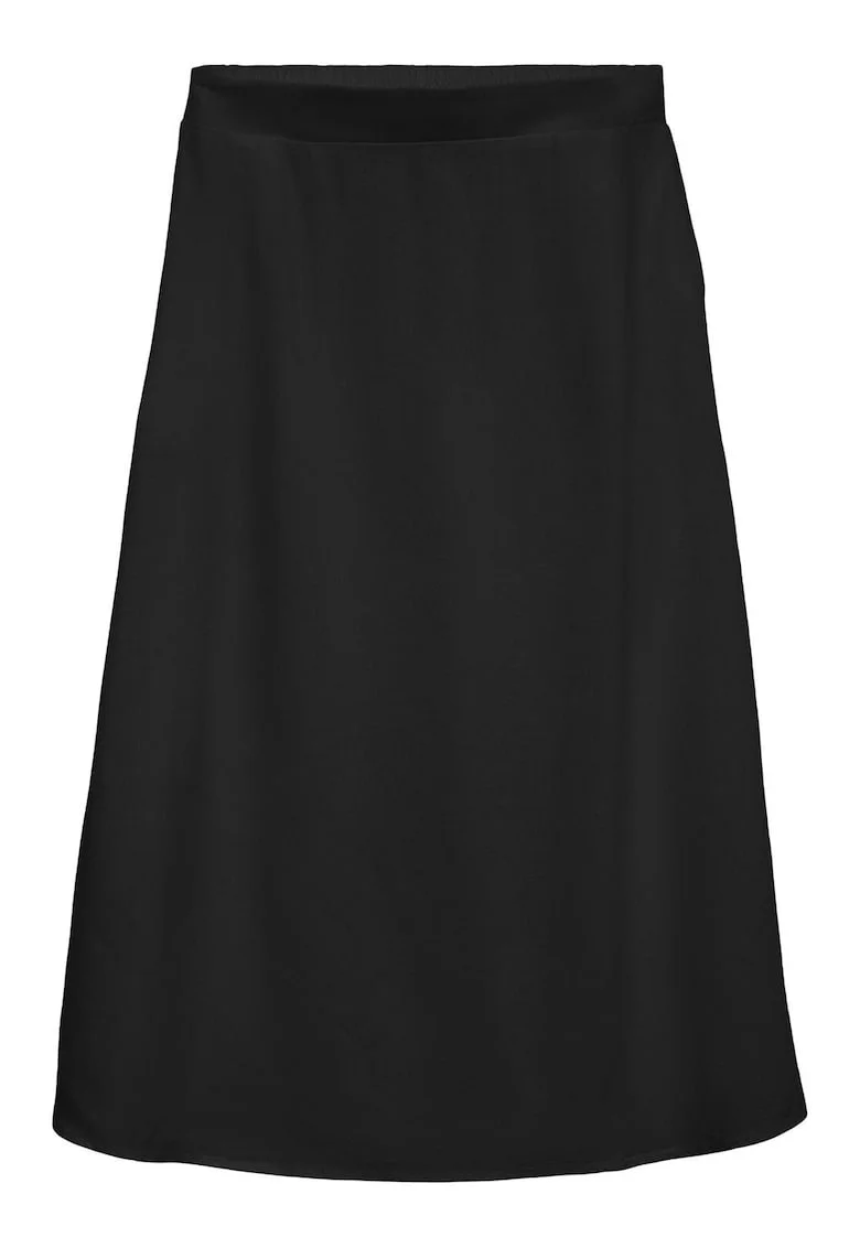 Fusta midi,  55% viscoza, 45% in, negru