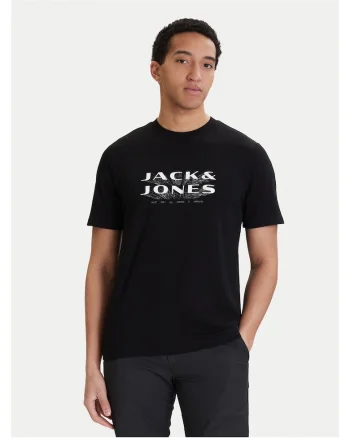 Tricou barbati,  negru, 58% poliester reciclat, 42% bumbac