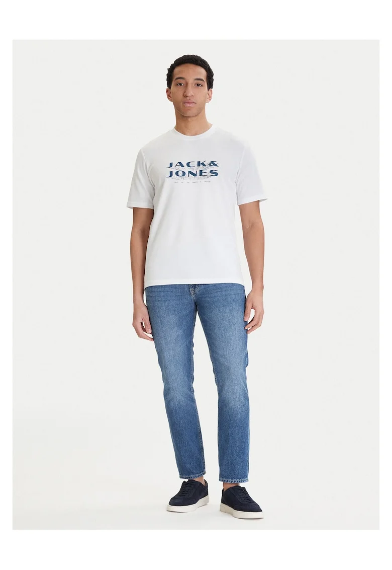 Tricou barbati,  alb, 58% poliester reciclat, 42% bumbac