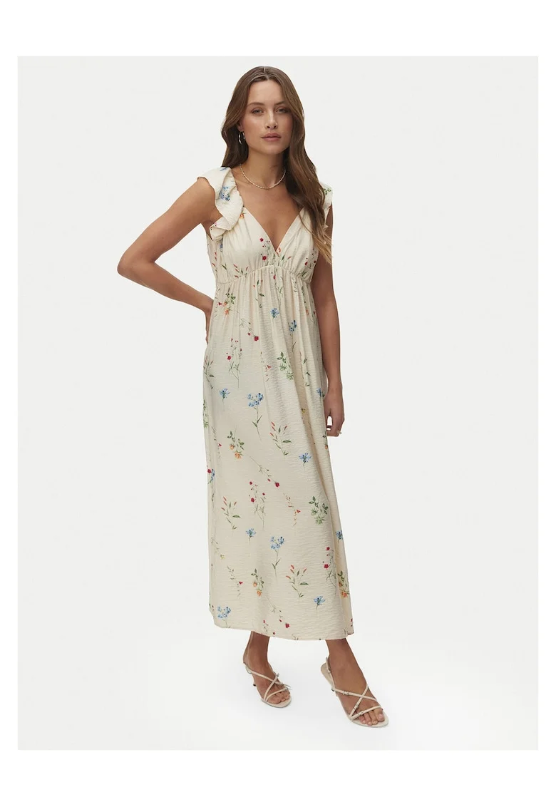 Rochie de vara,  floral, bej, Bej
