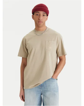 Tricou Barbati,  Bej, Bumbac