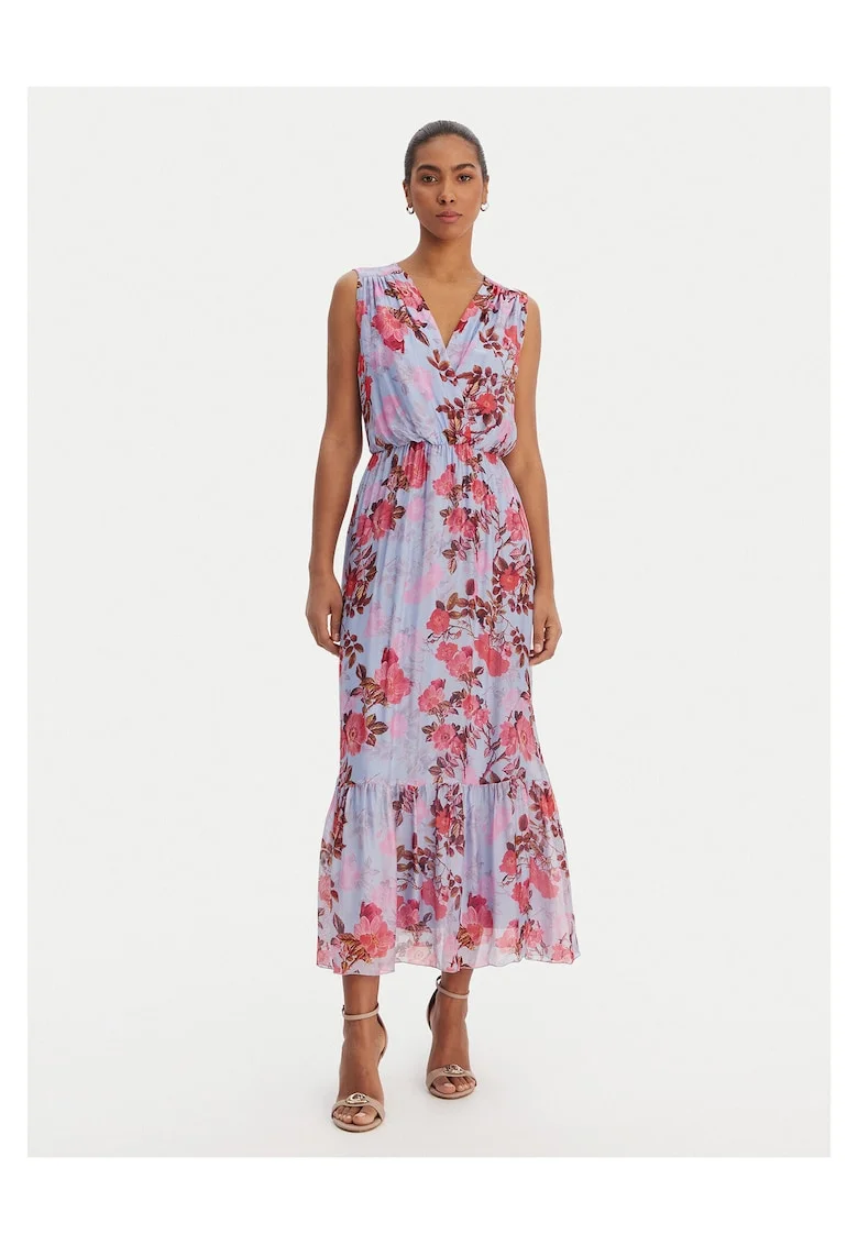Rochie de zi,  70% viscoza, 30% matase, albastru