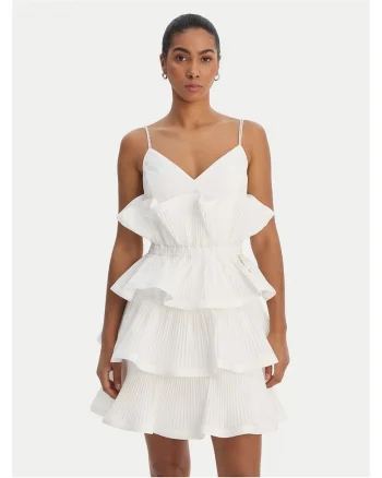 Rochie de cocktail Femei,  Alb, Nylon