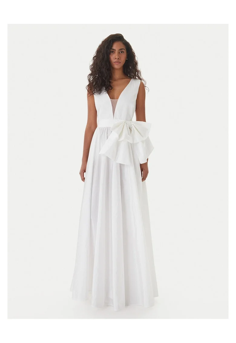 Rochie de seara,  Alb, nylon, fermoar