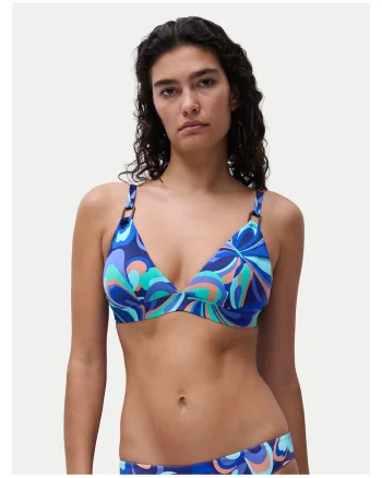 Top de bikini dama,  colorat, albastru, poliamida
