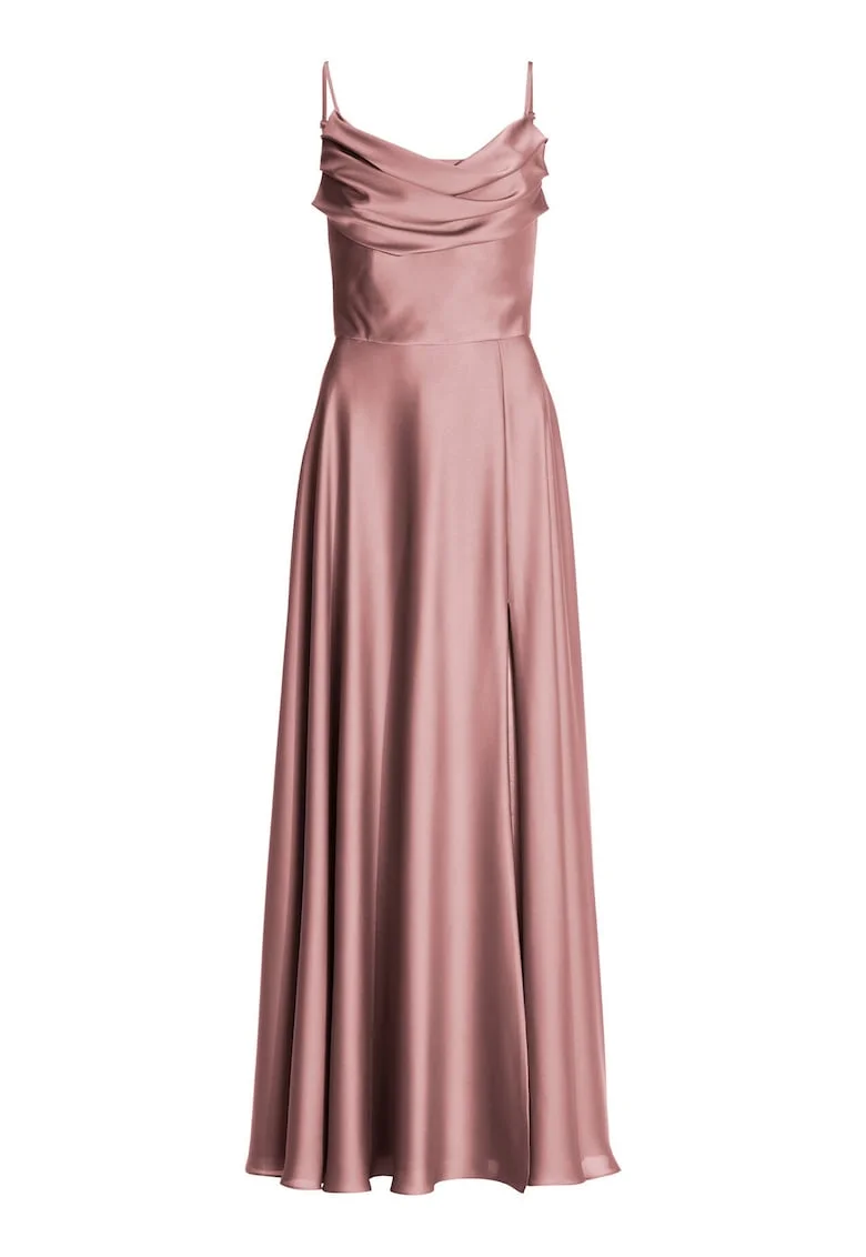 Rochie de seara,  poliester, roz, fermoar