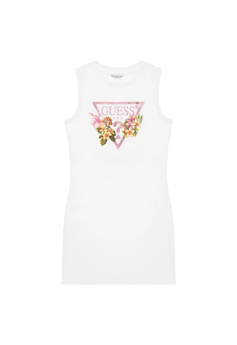 Rochie casual fete,  bumbac, alb