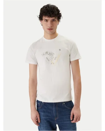Tricou barbati,  slim fit, alb, din bumbac