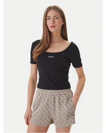 Tricou dama,  slim fit, negru, 68% lyocell, 28% poliester, 4% elastan