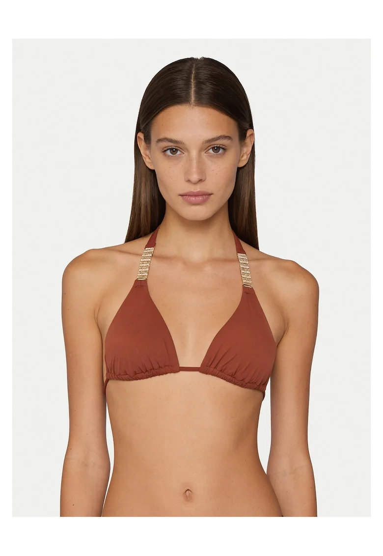 Costum de baie dama,  top bikini, 73% poliamida, 27% elastan, maro, Maro