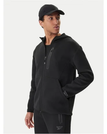 Bluza barbati,  fermoar, negru, 55% bumbac, 45% poliester