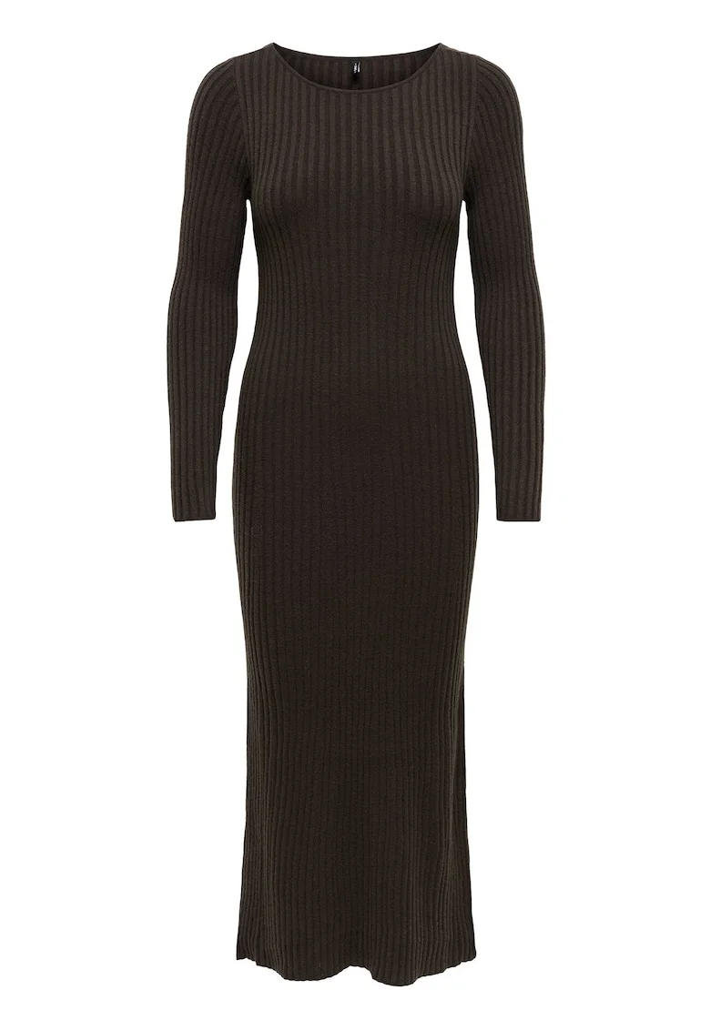 Rochie tricotata,  50% acril, 28% poliester, 22% poliamida, maro