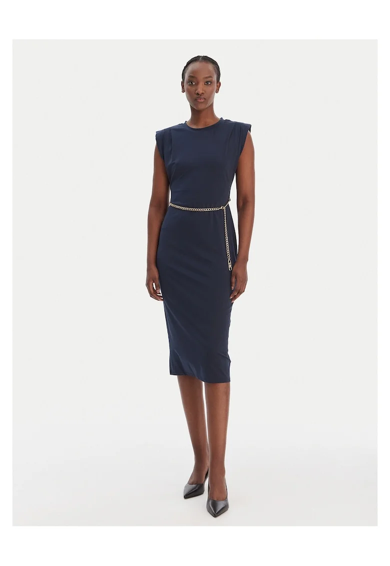 Rochie cocktail Femei,  bleumarin, poliester, fermoar