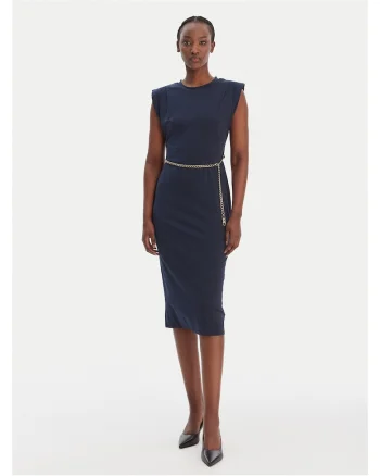 Rochie cocktail Femei,  bleumarin, poliester, fermoar