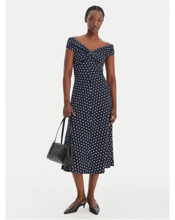 Rochie de zi,  bleumarin, poliester, fermoar