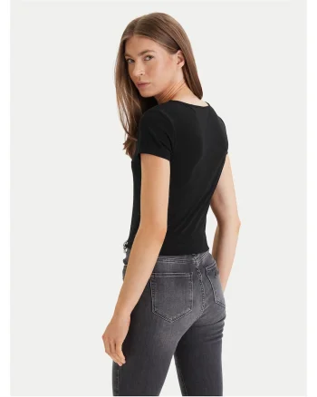 Tricou dama,  bumbac, negru, 95% bumbac, 5% elastan
