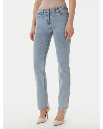 Blugi dama,  slim fit, albastru, 71% bumbac, 25% poliester reciclat