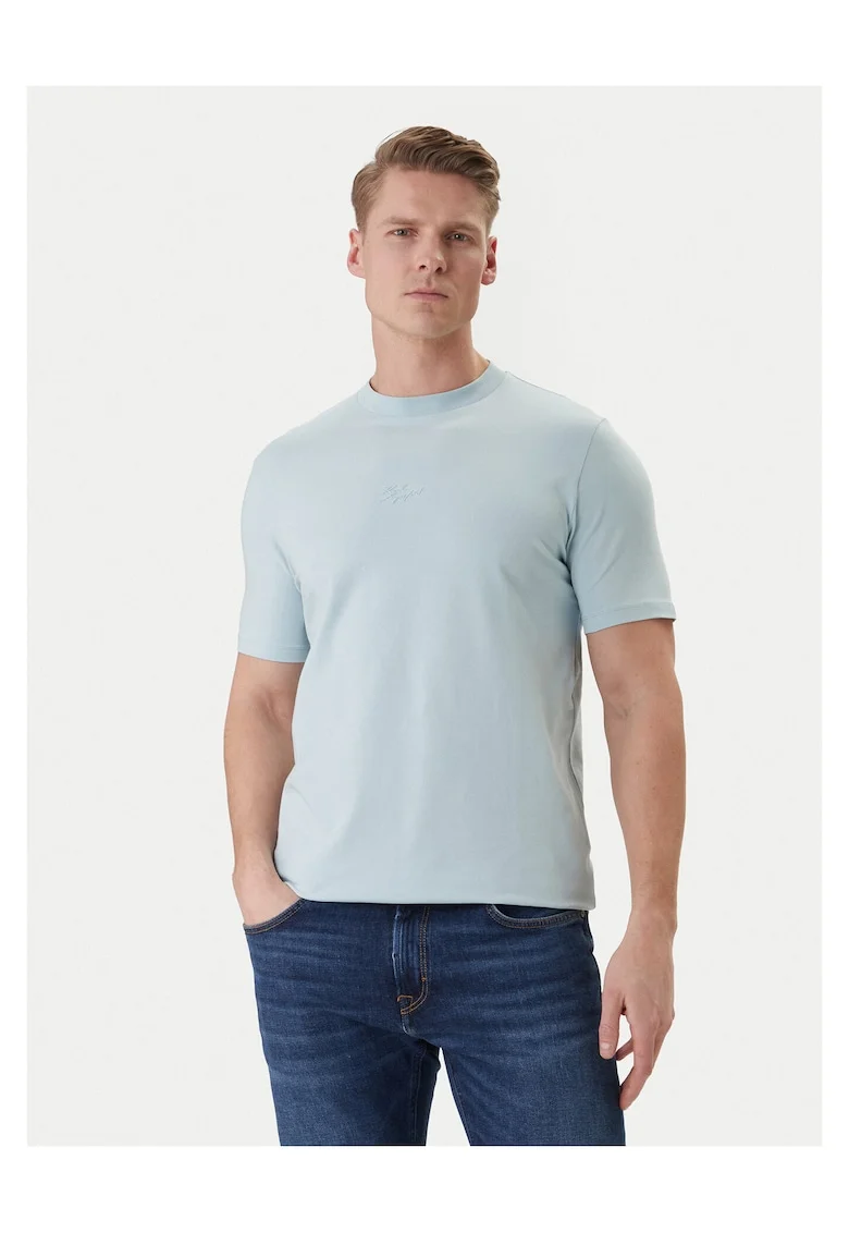 Tricou Barbati,  Bumbac, Albastru, 95% bumbac,