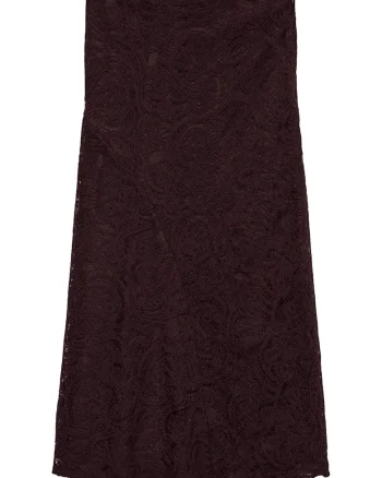 Fusta midi,  bordeaux, 51% bumbac, 29% poliamida, 20% bumbac reciclat