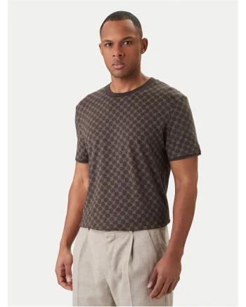 Tricou barbati,  bumbac si lyocell, maro