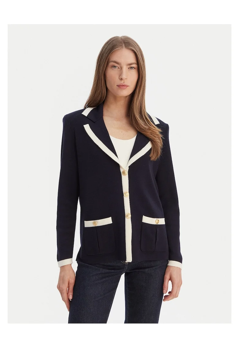 Cardigan dama,  lana, bleumarin,