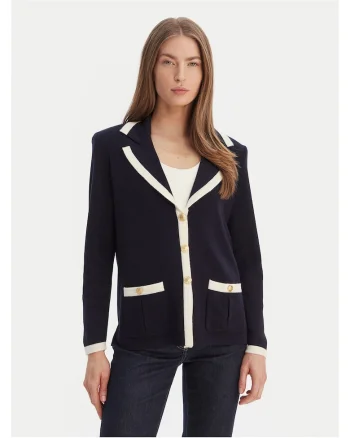 Cardigan dama,  lana, bleumarin,